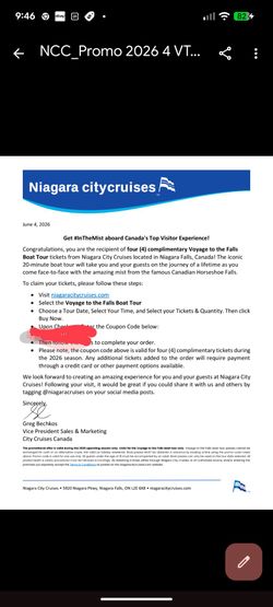 Niagara falls cruise for four people