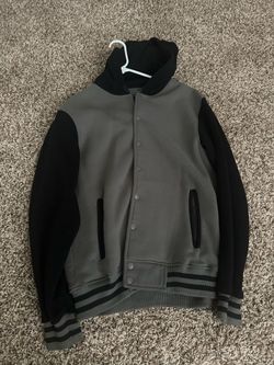 Ring of Fire gray varsity jacket
