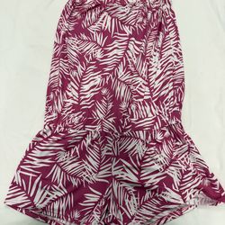 escapada Hot Pink and White Tropical Strapless Romper