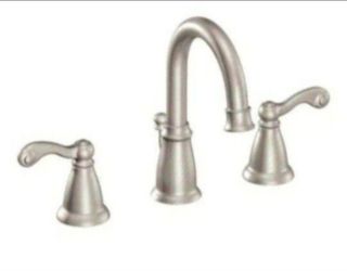 Moen Traditional Spot Resist Two-Handle Bathroom Faucet, Brushed Nickel (WS84004SRN)