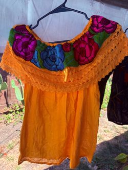 Mexican Embroidered Floral Off-Shoulder Blouse