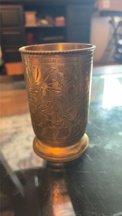 Silver plated glass or nickel beaker vase