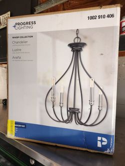Progress Lighting Whisp Collection 4-Light Graphite Farmhouse Chandelier (Model # P400029-143)