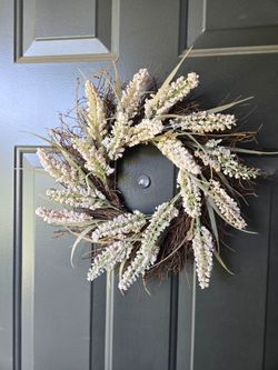 Faux Twig Wreath with White Berry Stems