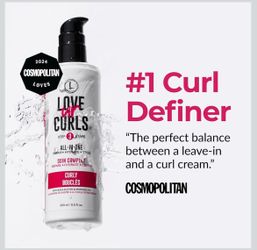 Love Ur Curls All in One Curl Cream Styler, Anti Frizz Curling Cream for Curly Hair, Repair, Define,