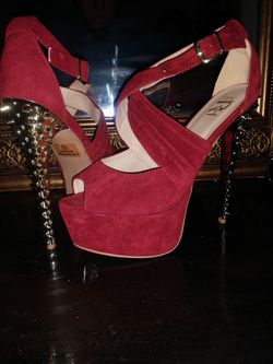 Women's Studded red high heels