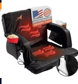 ACELETIQS Stadium Seats for Bleachers with Back Support – USB Battery Included - Upgraded 3 Levels of Heat - Foldable Chair - Cushioned, 4 Pockets,