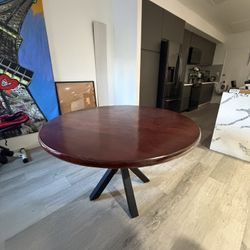 Real Wood Round Dining Table 
