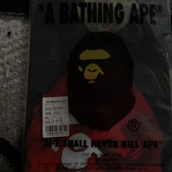 Bape red shirt size m