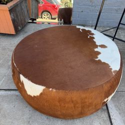 Cb2 Cowhide Awesome Ottoman