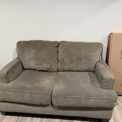 Comfy Gray/Green Sofa – College-Approved Chill Spot!