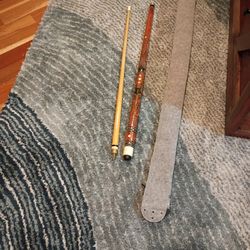 Vintage Hand Carved Pool Cue 18 Oz 