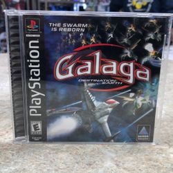 Galaga Destination Earth CIB Cd 💿 Game For PlayStation(Slight Surface Scratches on Disc)