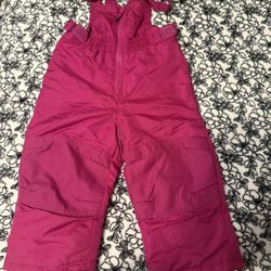 Pink Snow Bib Overalls for Kids 18 Months  