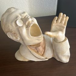 A. Dickinson Old Man Heavy Resin Wine Liquor Bottle Holder  