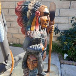 Wood Carved Indian All Hand Carved