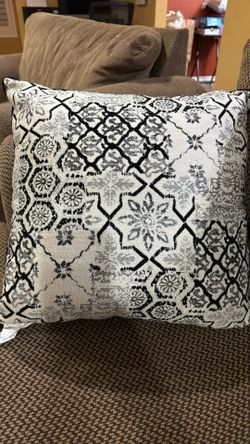 Nice Black And Ivory Print Pillow