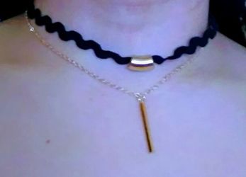 Gold & black Choker necklace