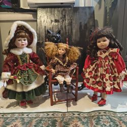 Three Fine Porcelain Collectable Dolls - All still have their Tags attached - 60 Bucks for all Three