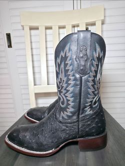 Cody James Buzzard Full Quill Ostrich Western Boots Broad Square Toe BECJFA25L7 Men's Size 9.5 D