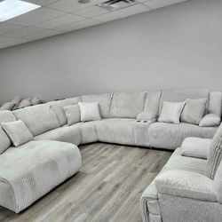 New🥳$10 Down Payment Finance ⛲Top Tier 6 Piece Reclining Sectional with Chaise 
