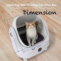 ✌️ Open-Top Self Cleaning Robot Litter Box for Multiple Cats, Automatic Cat Litter Box with APP Control, Scoop Free, Health Monitoring