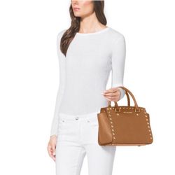 Biege Large Michael Kors Studded Purse 