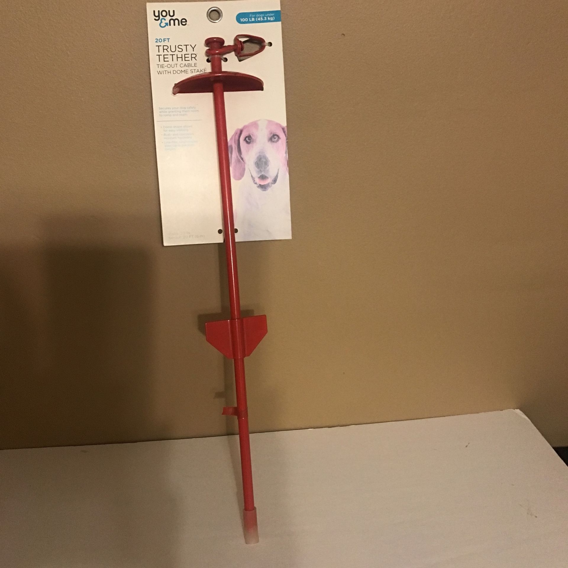 Trusty Tether Tie Out W/Dome Stake New