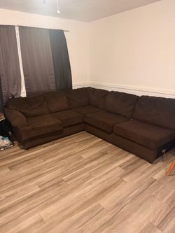 Brown L Shaped Couch
