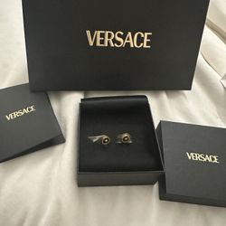 Versace Gold Medusa Stud Earrings – Brand New in Box