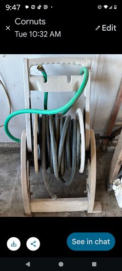Hose roller with 100ft hose