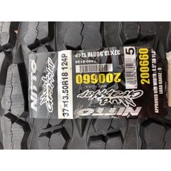 2 Nitto mud grapplers 37x13.50r18 brand new never mounted. ONLY HAVE 2 $400