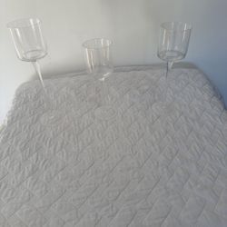 Glass Candlestick Holders – Set of 3 (8 Sets Available) 