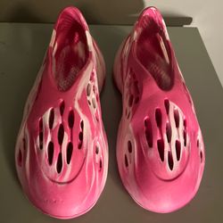 Pink And White Yeezy Foam Funners