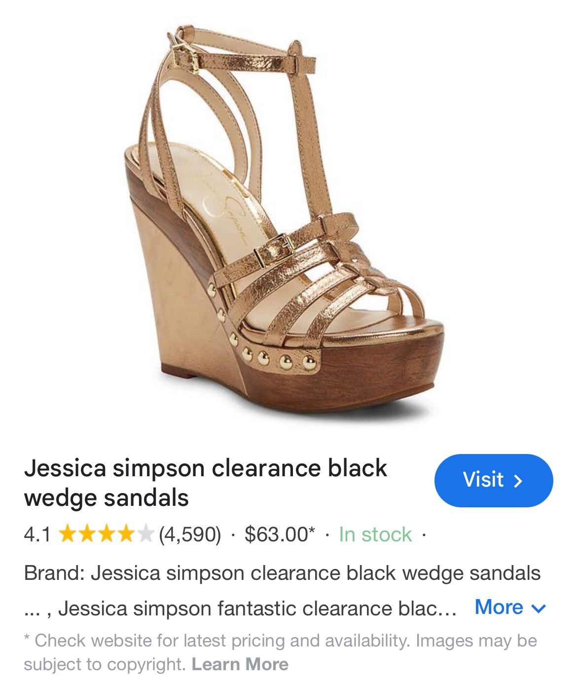 Jessica Simpson Women's Wistah Wedge Sandal Size 10