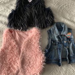 Girls Fur & Jean Vests 4/5