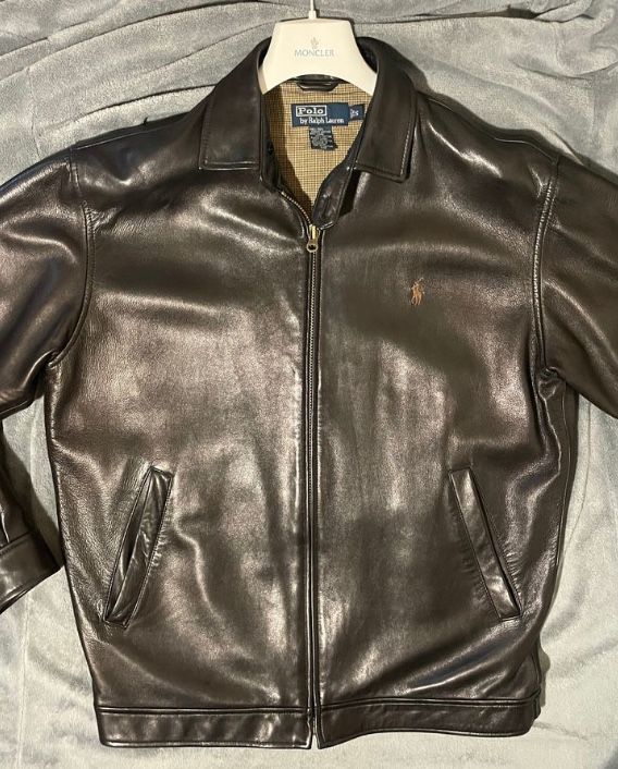 Polo Ralph Lauren Lambskin black leather jacket