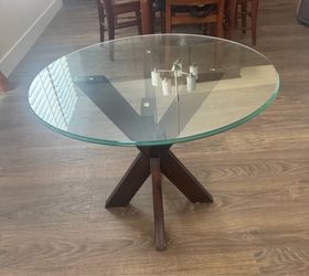 Round glass top table