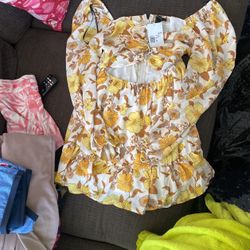 Womens Dress Yellow Flowers 