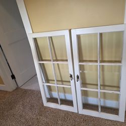 VINTAGE GLASS WINDOWS- DECORATIVE CHARM -NO CRACKS IN GLASS