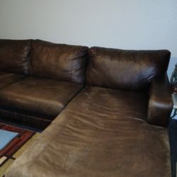 Faux Leather Sectional With Chaise
