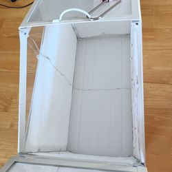 Large Card Box with Slot, doors and fairy light inside

Condition is Used - Good

Comes with lock and key. I covered the inside with translucent wax p