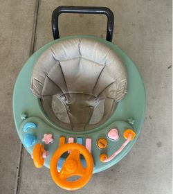 Baby Walker w/ Removable Toy Bar Multi Directional w/ Wheels Adjustable Height