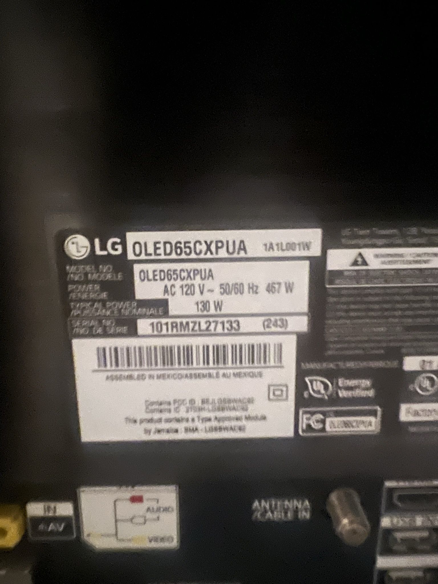 LG CX 65 Inch - For parts/Repair