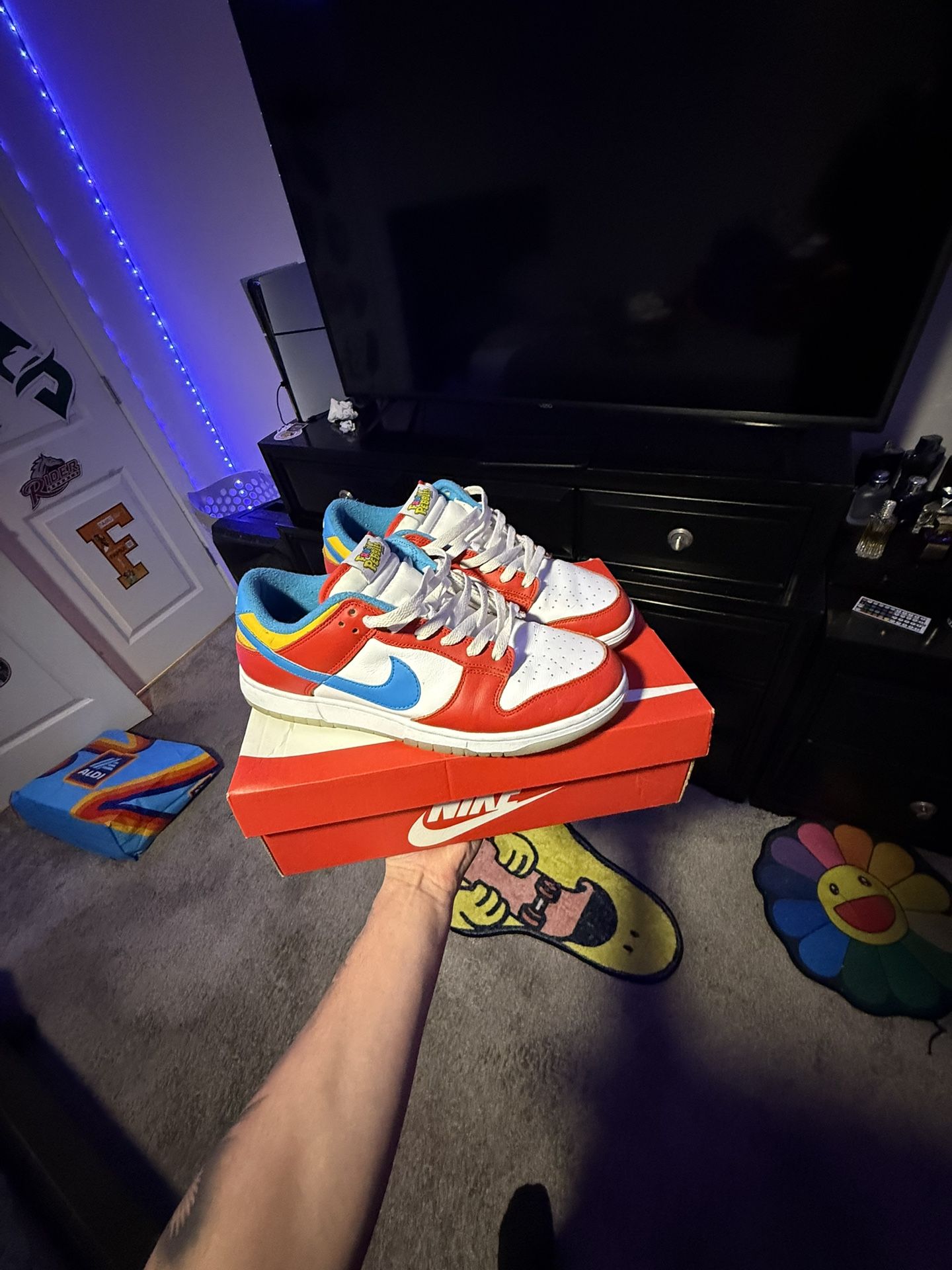Fruity Pebble Dunks Size 10.5