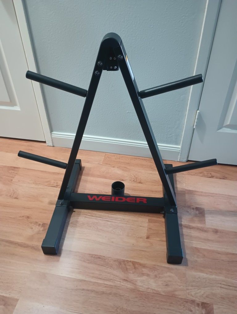 Weight Plate and Barbell Storage Rack