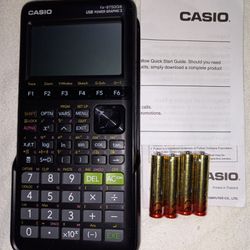  a Casio fx-9750GIII Graphing Calculator. 