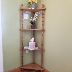 Oak Wood Shelf Organizer used For Staging House For Sale