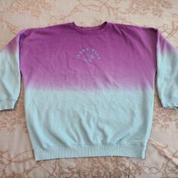 Ivory Ella Night Sky Ombre Tunic Sweatshirt Purple Aqua Blue Women’s Size Medium