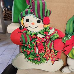 Vintage Snowmen Cardboard Decoration's 8.00 A Peice 